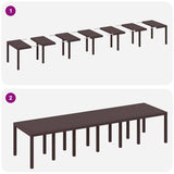 Garden Dining Set 13 pcs Brown Polt rattan