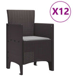 Garden Dining Set 13 pcs Brown Polt rattan