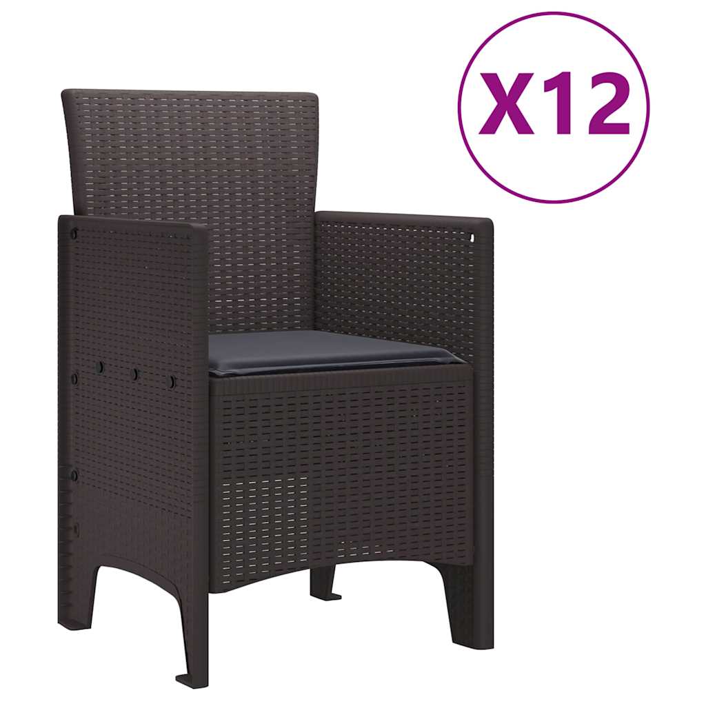 Garden Dining Set 13 pcs Brown Polt rattan