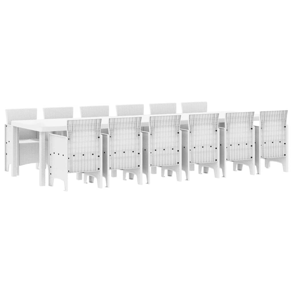 Garden Dining Set 13 pcs White Polt rattan