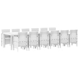Garden Dining Set 13 pcs White Polt rattan
