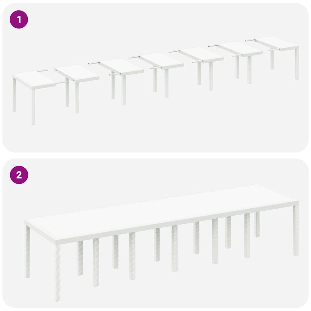Garden Dining Set 13 pcs White Polt rattan