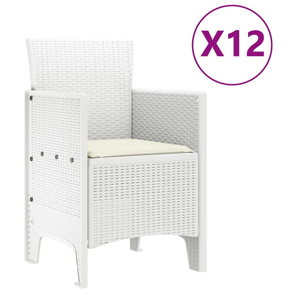 Garden Dining Set 13 pcs White Polt rattan