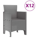 Garden Dining Set 13 pcs Light Grey Polt rattan