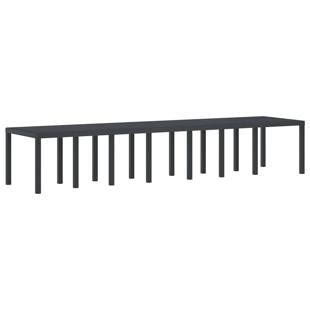 Garden Dining Set 15 pcs Anthracite Polt rattan