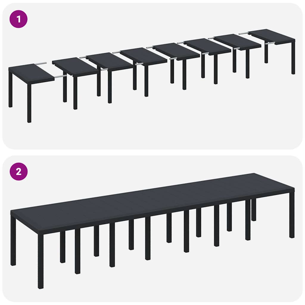 Garden Dining Set 15 pcs Anthracite Polt rattan