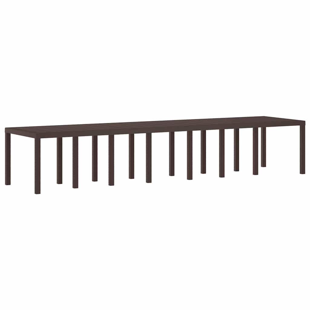 Garden Dining Set 15 pcs Brown Polt rattan