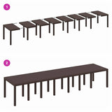 Garden Dining Set 15 pcs Brown Polt rattan