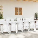 Garden Dining Set with Cushion 15 pcs White Poly Rattan