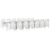 Garden Dining Set 15 pcs White Polt rattan