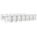 Garden Dining Set 15 pcs White Polt rattan