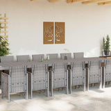Garden Dining Set 15 pcs Light Grey Polt rattan
