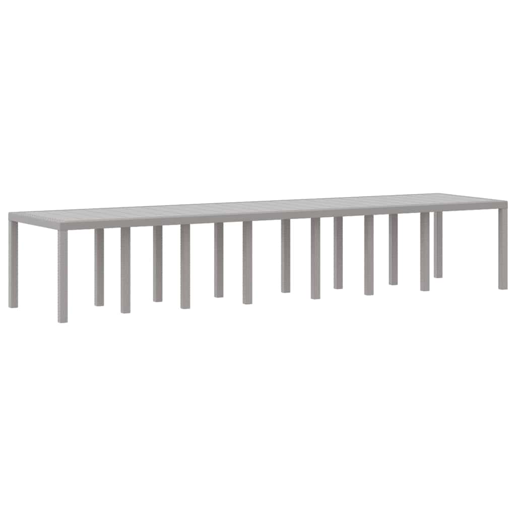 Garden Dining Set 15 pcs Light Grey Polt rattan