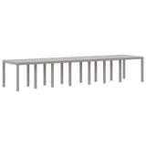 Garden Dining Set 15 pcs Light Grey Polt rattan