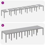 Garden Dining Set 15 pcs Light Grey Polt rattan