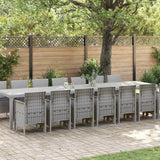 Garden Dining Set 15 pcs Light Grey Polt rattan