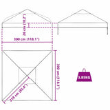 Gazebo Cover Replacement Transparent 300 x 300 x 26 cm PVC