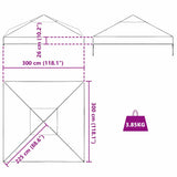 Gazebo Cover Replacement 3 x 3 m PVC