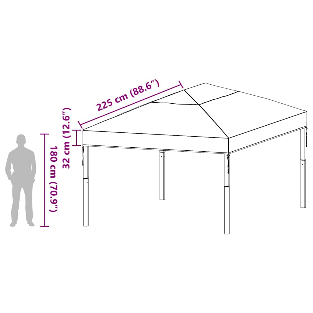 Gazebo Cover Replacement Transparent 400 x 300 x 32 cm PVC