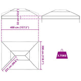 Gazebo Cover Replacement Transparent 400 x 300 x 32 cm PVC