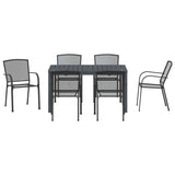 Garden Dining Set 7 pcs Anthracite Steel