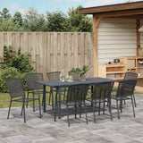 Garden Dining Set 9 pcs Anthracite Steel