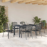 Garden Dining Set 7 pcs Anthracite Steel