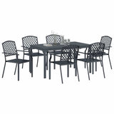 Garden Dining Set 7 pcs Anthracite Steel