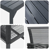 Garden Dining Set 9 pcs Black Steel and poly rattan