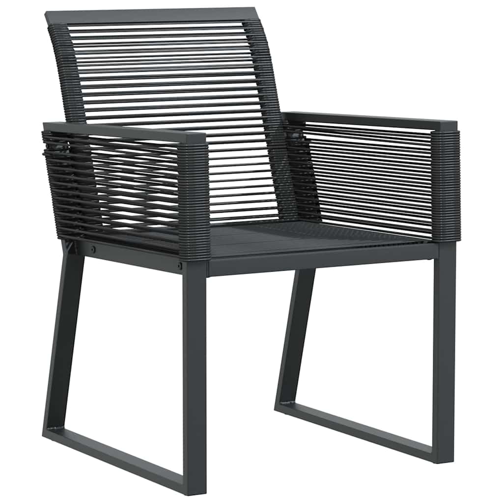 Garden Dining Set 9 pcs Black Steel and poly rattan