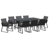 Garden Dining Set 9 pcs Anthracite Steel and poly rattan