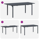 Garden Dining Set 9 pcs Anthracite Steel and poly rattan