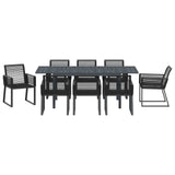 Garden Dining Set 9 pcs Black Poly rattan