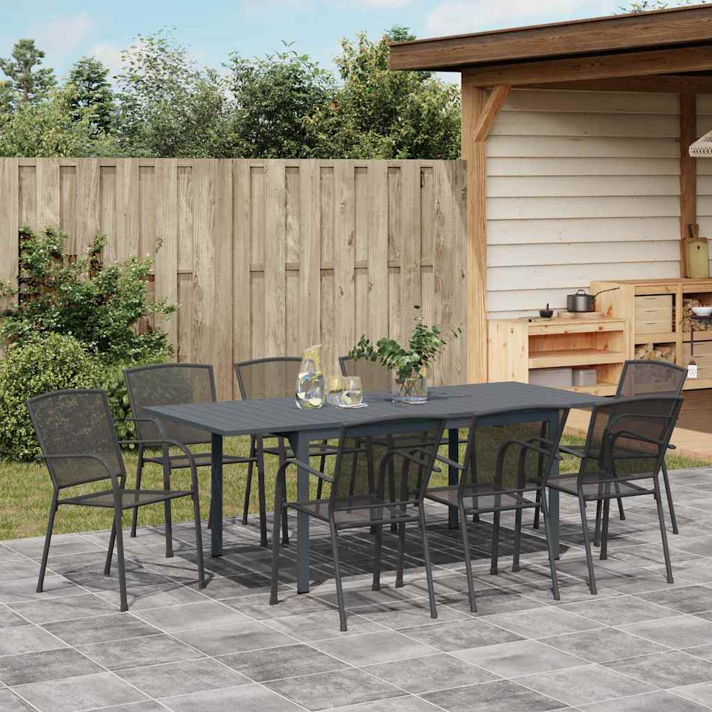 Garden Dining Set 9 pcs Steel