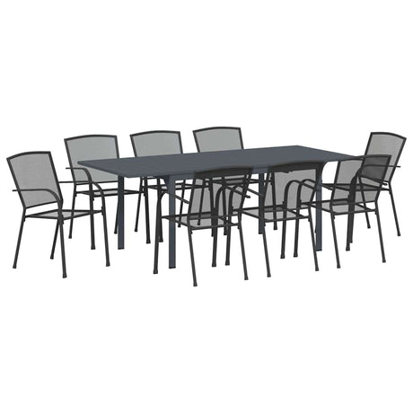Garden Dining Set 9 pcs Steel