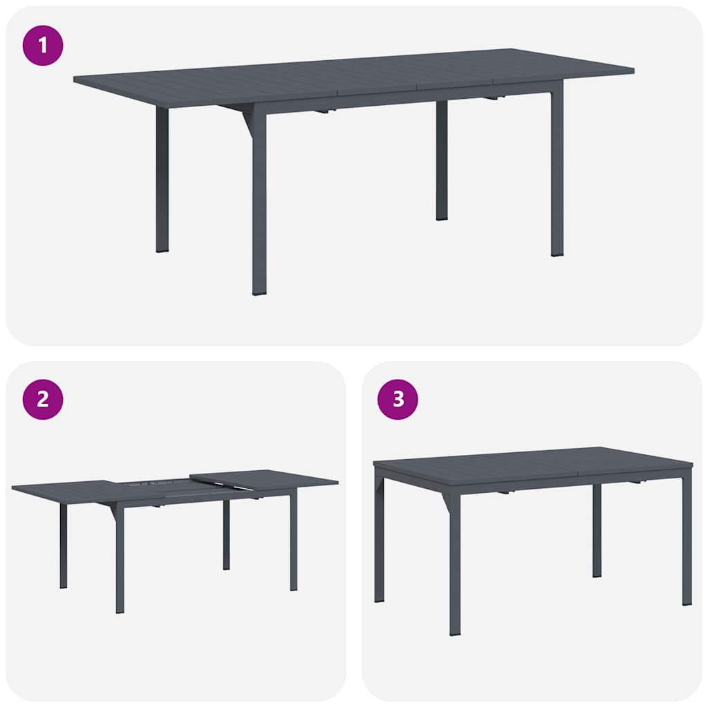Garden Dining Set 9 pcs Steel