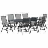 Garden Dining Set 9 pcs Steel