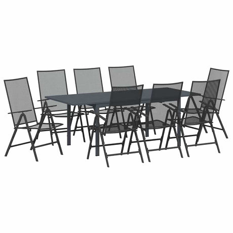 Garden Dining Set 9 pcs Steel