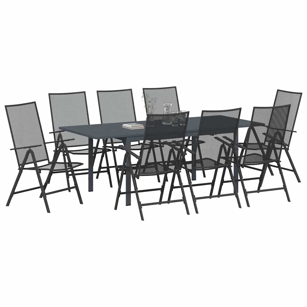 Garden Dining Set 9 pcs Steel