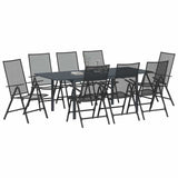Garden Dining Set 9 pcs Steel