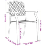 Garden Dining Set 9 pcs Anthracite Steel