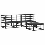 Garden Sofa Set with Cushion 4 pcs Black Aluminium