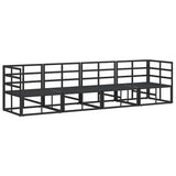Garden Sofa Set with Cushion 4 pcs Black Aluminium