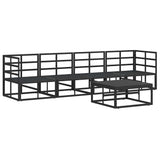 Garden Sofa Set with Cushion 5 pcs Black Aluminium