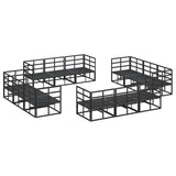 Garden Sofa Set with Cushion 12 pcs Black Aluminium