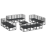 Garden Sofa Set with Cushion 13 pcs Black Aluminium
