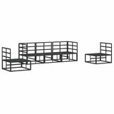 Garden Sofa Set with Cushion 5 pcs Black Aluminium