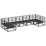 Garden Sofa Set with Cushion 7 pcs Black Aluminium