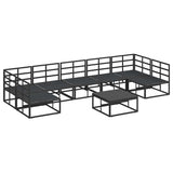 Garden Sofa Set with Cushion 8 pcs Black Aluminium