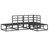 Garden Sofa Set with Cushion 4 pcs Black Aluminium